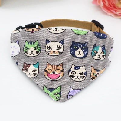 Adjustable Cat Bandana Collar