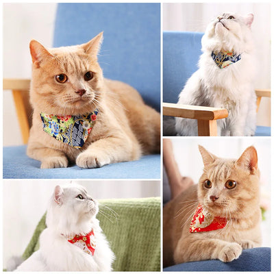 Adjustable Cat Bandana Collar