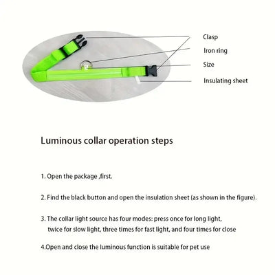 LED Night Safety Flashing Glow In The Dark Dog Leash