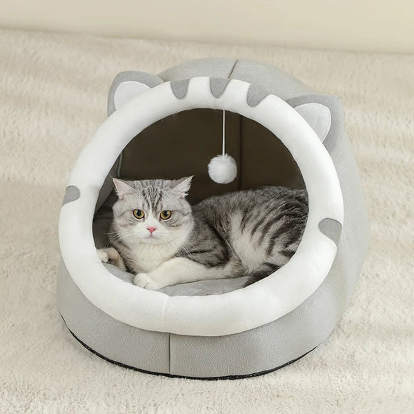 Cat-Ear Cozy Cave Bed