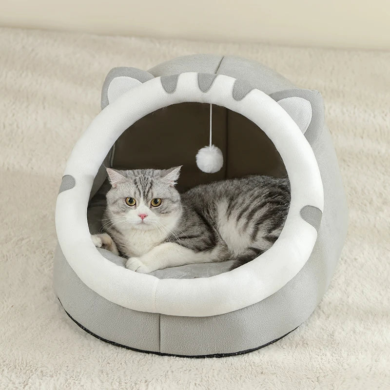 Cat-Ear Cozy Cave Bed
