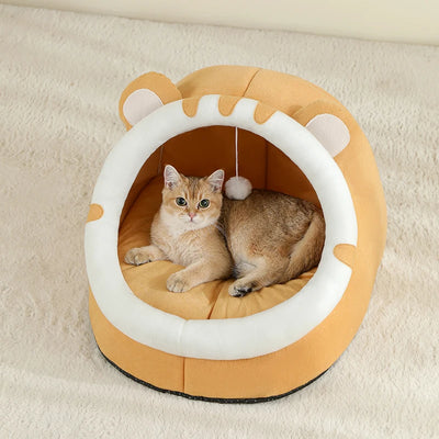 Cat-Ear Cozy Cave Bed
