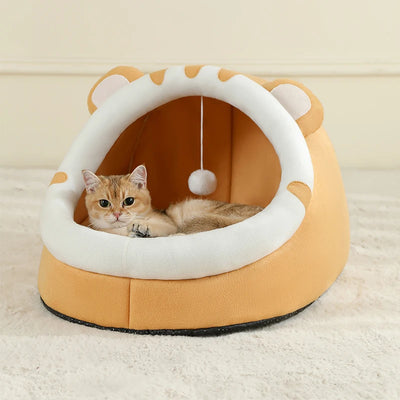 Cat-Ear Cozy Cave Bed