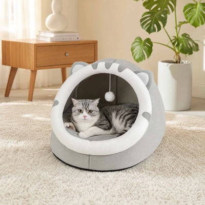 Cat-Ear Cozy Cave Bed