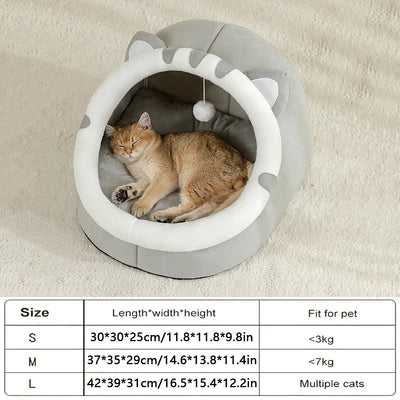 Cat-Ear Cozy Cave Bed